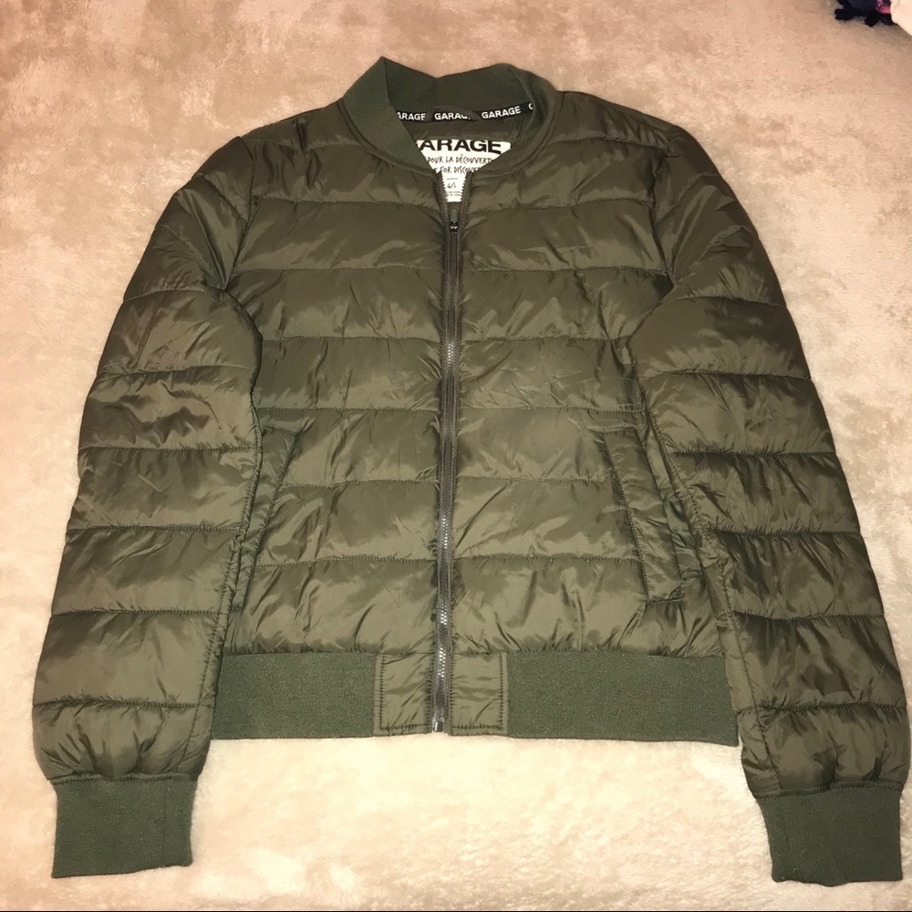 army green puffer coat
